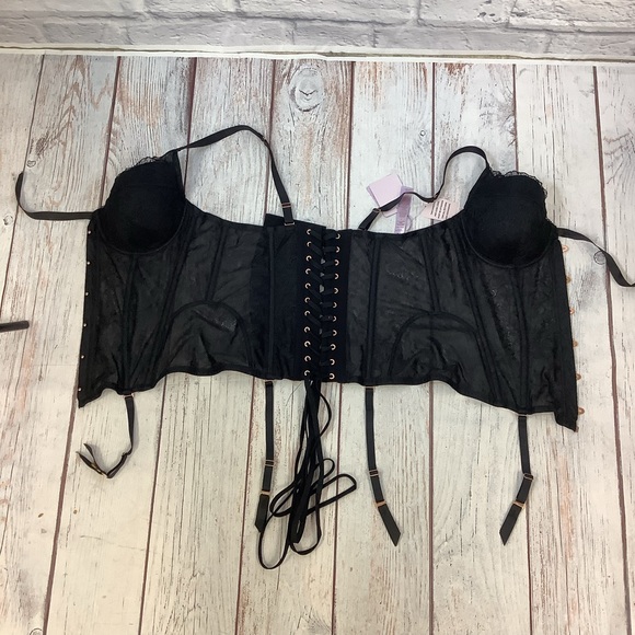 Savage x Fenty by Rihanna “Black Lace Up Corset” - Picture 11 of 16